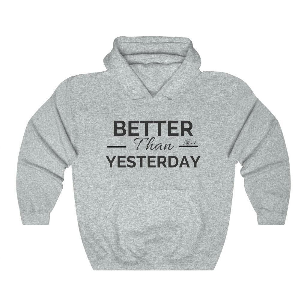 Unisex "Better Than Yesterday" Heavy Blend™ Hoodie - Black logo