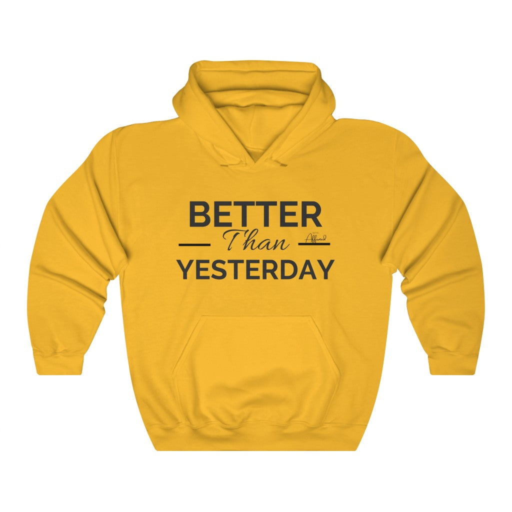 Unisex "Better Than Yesterday" Heavy Blend™ Hoodie - Black logo