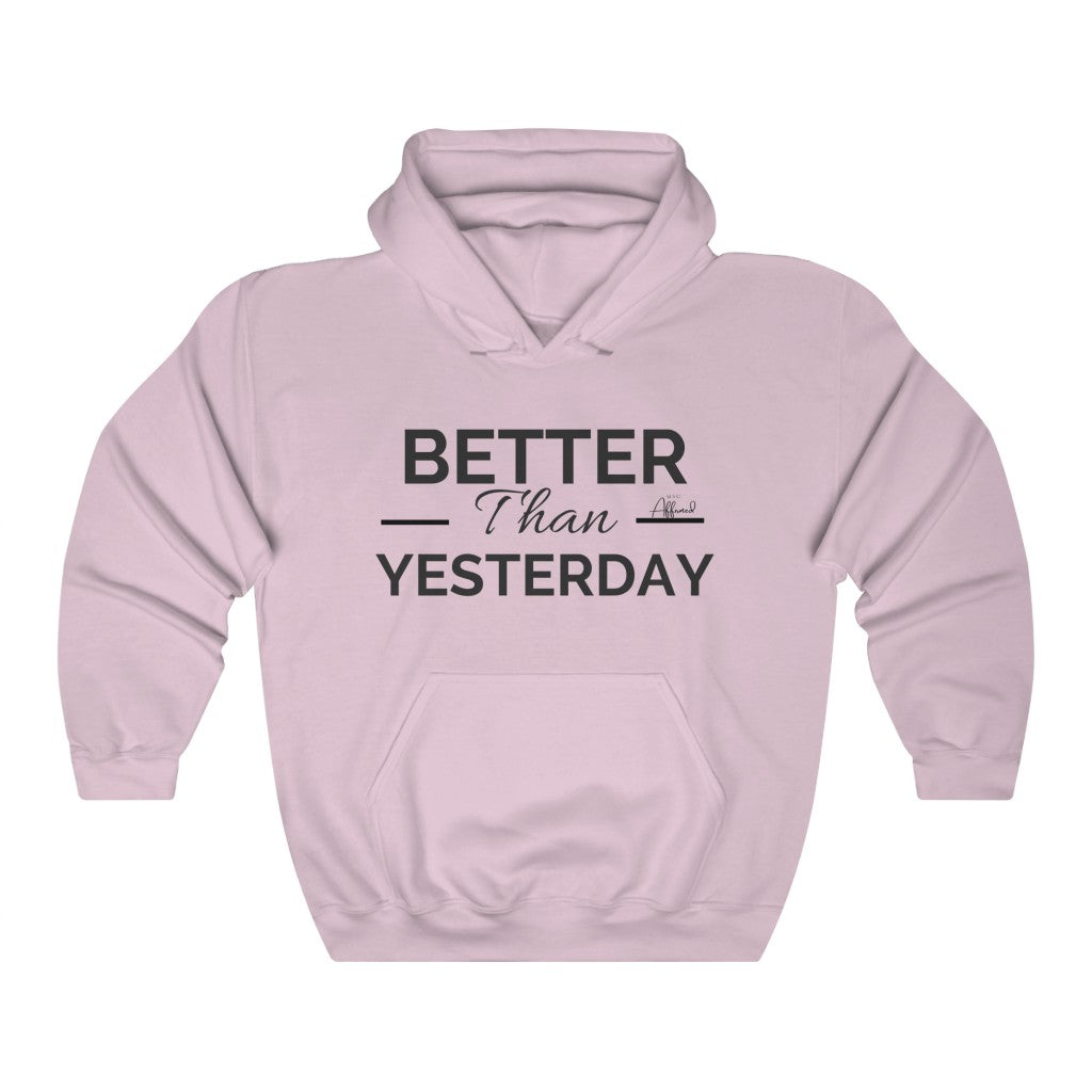 Unisex "Better Than Yesterday" Heavy Blend™ Hoodie - Black logo