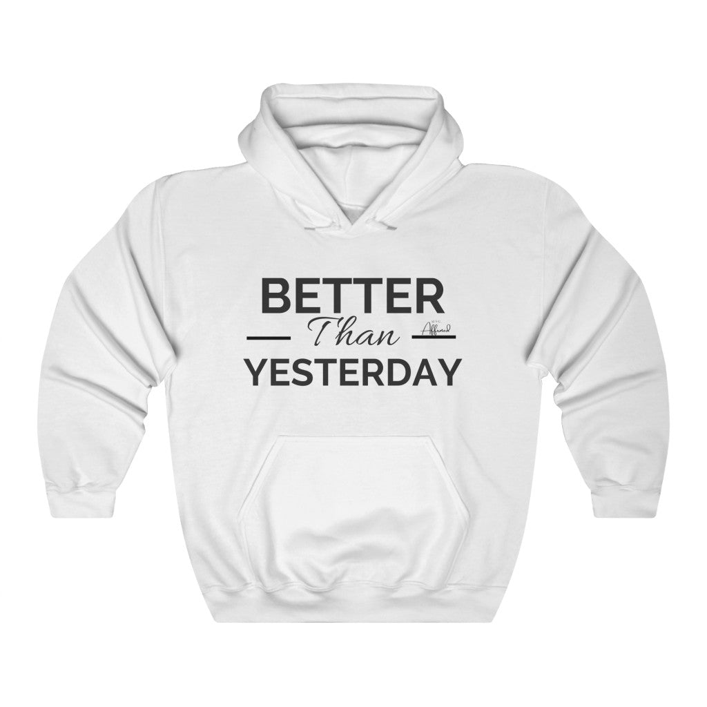 Unisex "Better Than Yesterday" Heavy Blend™ Hoodie - Black logo