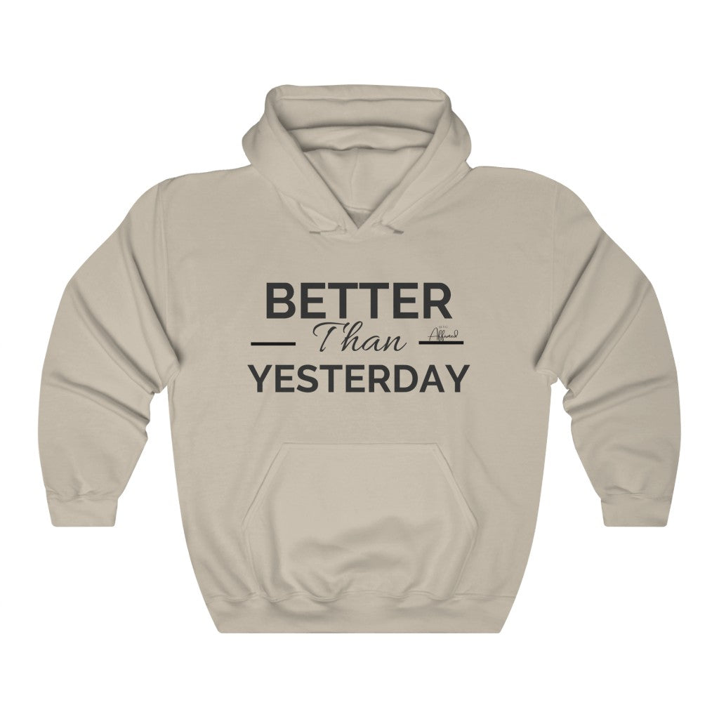 Unisex "Better Than Yesterday" Heavy Blend™ Hoodie - Black logo