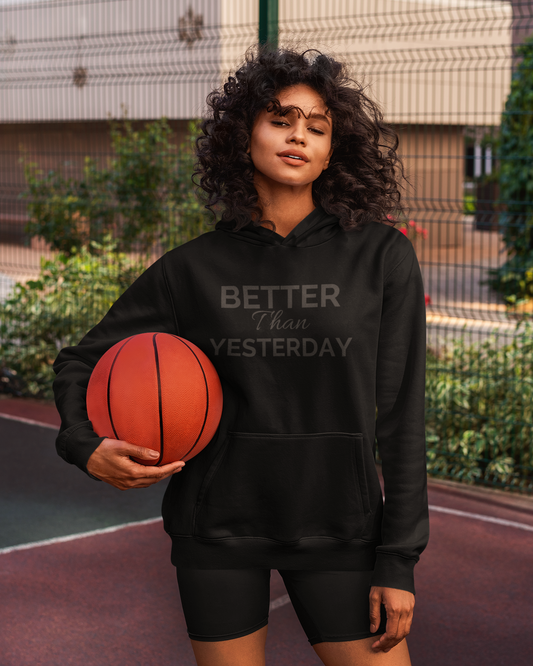 Unisex "Better Than Yesterday" Heavy Blend™ Hoodie - Black logo