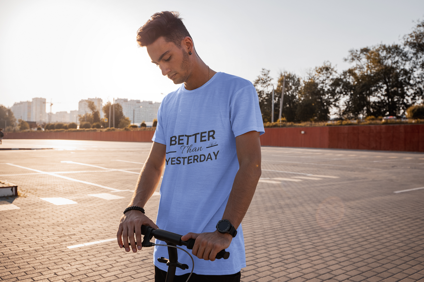 Unisex "Better Than Yesterday" Short Sleeve Tee - Black logo