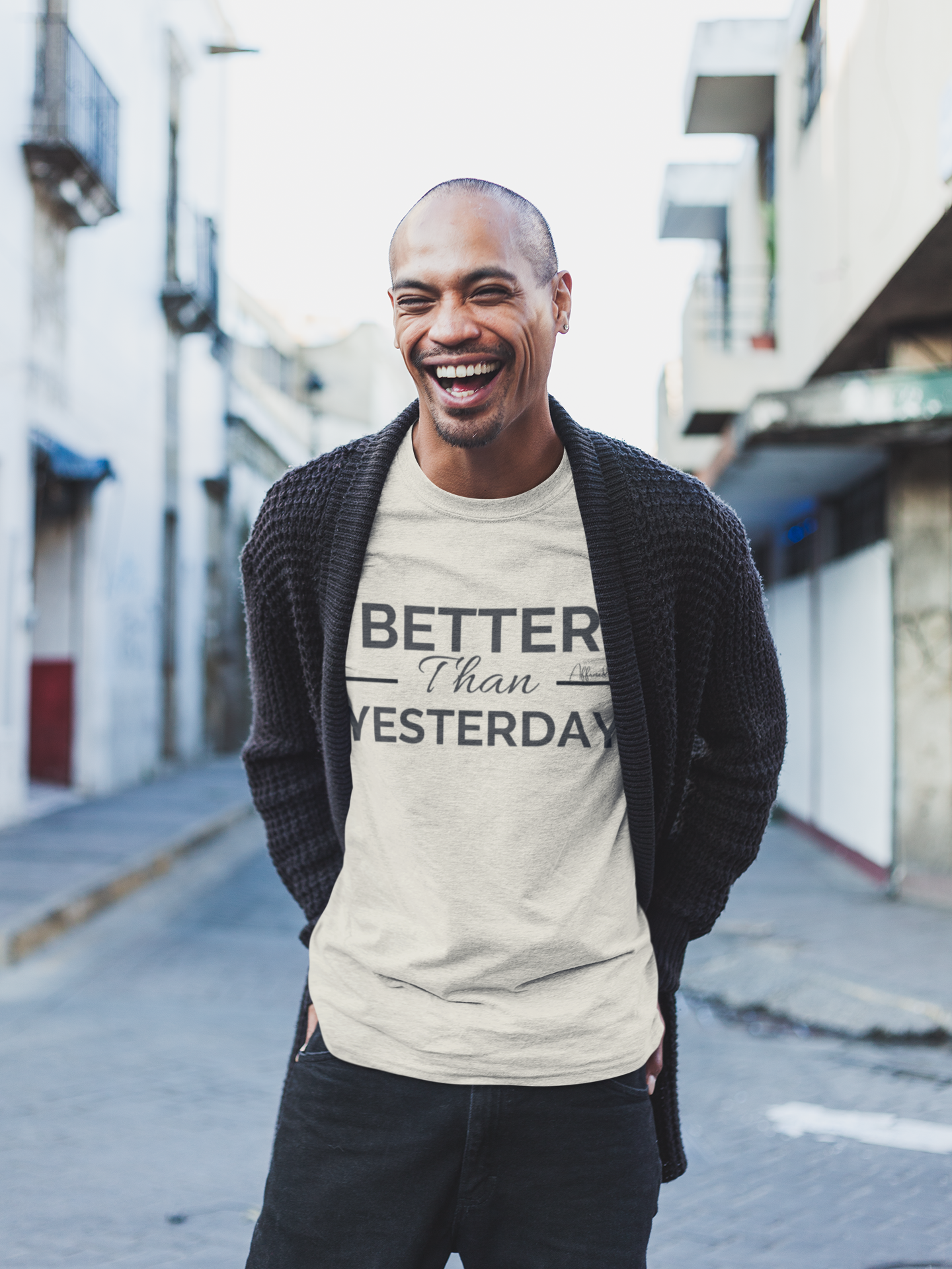 Unisex "Better Than Yesterday" Short Sleeve Tee - Black logo