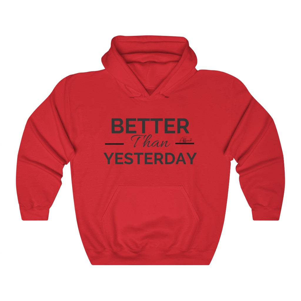 Unisex "Better Than Yesterday" Heavy Blend™ Hoodie - Black logo